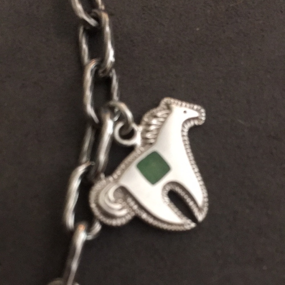 RELIOS 8 inch Sterling silver bracelet  five charms so beautiful C - Picture 6 of 11